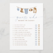Carte de jeu de devinette pour Baby Shower Cowboy (Devant)