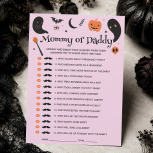 Carte de jeu de devinette pour Baby Shower Hallowe