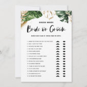 Carte de jeu de devinette tropical pour enterremen (Devant)