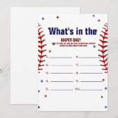 Carte de jeu de douche de bébé Baseball quoi dans (Devant / Derrière)