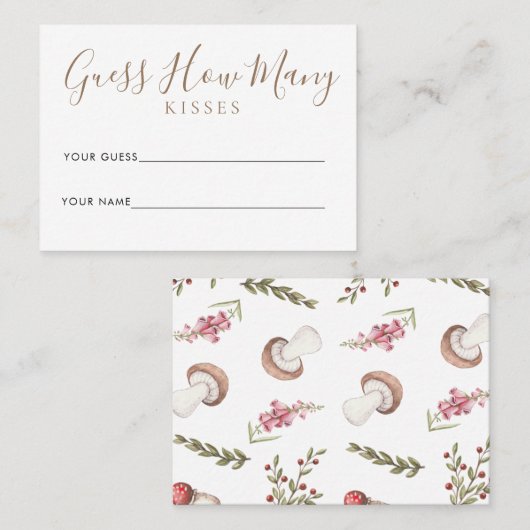 Carte de jeu de douche de champignon d'aquarelle (Devant / Derrière)