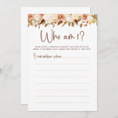 Carte de jeu de douche de mariage Boho Flowers Fal (Devant / Derrière)