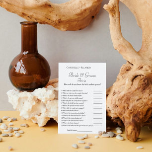 Carte de jeu de douche de mariée et de mariée