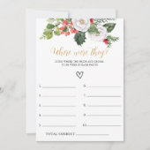 Carte de jeu de douche de mariée Noël Où étaient-i (Devant)