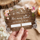 Carte de jeu de douche de mariée rustique Combien