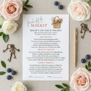 Carte de jeu de douche de mariée sur le marché Qu'