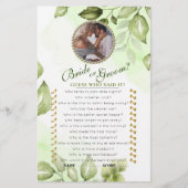 Carte de jeu de douche nuptiale verte (Devant)