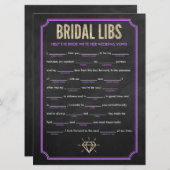 Carte de jeu de fête de bachelorette Bridal Libs ( (Devant / Derrière)