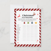 carte de jeu de fête de Noël Scattegories (Devant)