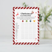 carte de jeu de fête de Noël Scattegories (Debout devant)