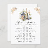 Carte de jeu de Fête des mariées au champagne flor (Devant / Derrière)