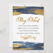 Carte de jeu de Fête des mariées bleue Abstraite R (Devant)