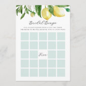 Carte de jeu de Fête des mariées de citron floral (Devant)