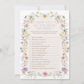 Carte de jeu de Fête des mariées de prairie Fleur  (Devant)