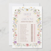 Carte de jeu de Fête des mariées Fleur sauvage de  (Devant)