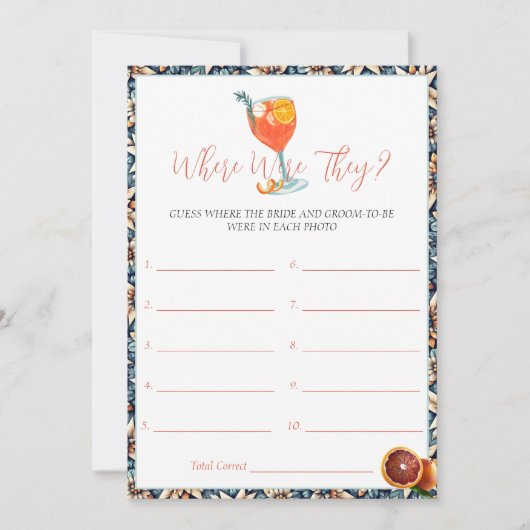 Carte de jeu de Fête des mariées Juicy Orange Spri (Devant)