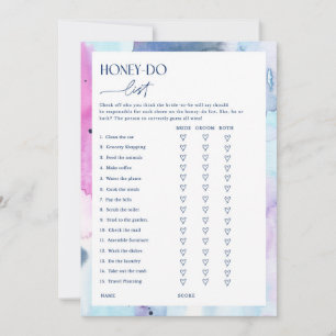 Carte de jeu de fête pour Baby Shower avec liste d