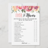 Carte de jeu de Fêtes des mariées jamais ou jamais (Devant)