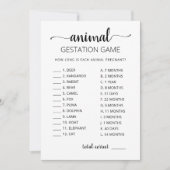 Carte de jeu de gestation animale avec réponses po (Devant)