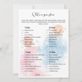 Carte de jeu de la fête de révélation de genre Wat (Devant)