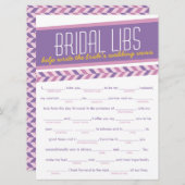 Carte de jeu de la partie de bachelorette Libs nup (Devant / Derrière)