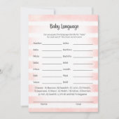 Carte de jeu de langage bébé lapin blanc bébé rose (Devant)