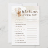 Carte de jeu de l'ours en peluche neutre qui conna (Devant)