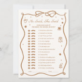 Carte de jeu de mariage Café 'Il a dit, elle a dit (Devant)