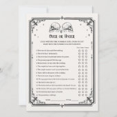 Carte de jeu de mariage Halloween Plus ou Moins (Devant)