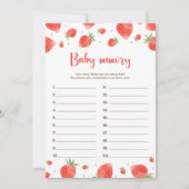 Carte de jeu de mémoire bébé, Baby shower doux Ber (Devant)