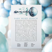 Carte de jeu de mots cachés Bébé garçon hochet ble