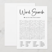 Carte de jeu de mots cachés pour Baby Shower (Devant / Derrière)