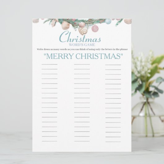 Carte de jeu de mots de Noël côtiers (Debout devant)