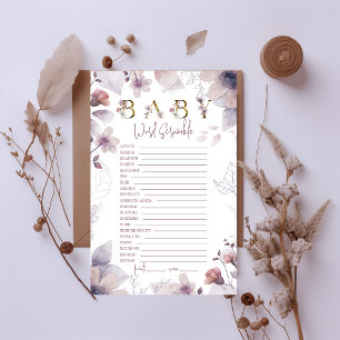 Carte de jeu de mots mêlés bébé au design pastel d