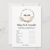 Carte de jeu de mots mêlés pour Baby Shower (Devant)