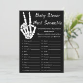 Carte de jeu de mots mêlés pour Baby Shower Hallow (Debout devant)