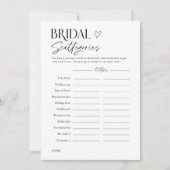 Carte de jeu de mots trivia pour douche de mariée (Devant)