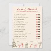 Carte de jeu de Noël 'Il a dit, Elle a dit' (Devant)