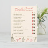 Carte de jeu de Noël 'Il a dit, Elle a dit' (Debout devant)