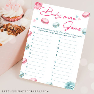 Carte de jeu de nom de Baby shower de beigne sucré