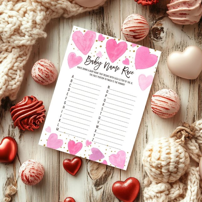 Carte de jeu de nom de bébé pour la Saint-Valentin (Créateur téléchargé)