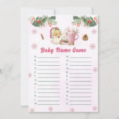 Carte de jeu de nom de bébé Santa Cookies de Noël (Devant)