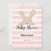 Carte de jeu de nom de bébé Tan Bunny Rose (Dos)
