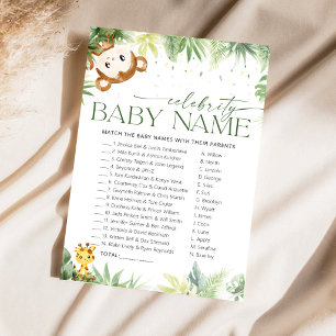 Carte de jeu de noms de bébés de célébrités sur le