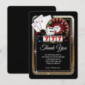 Carte de jeu de poker, Carte de remerciements casi (Devant / Derrière)