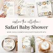 Carte de jeu de prédiction de Baby shower Safari J