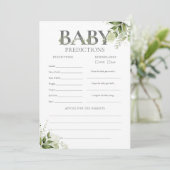Carte de jeu de Prédictions Bébé pour Baby Shower  (Debout devant)