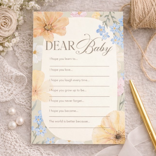 Carte de jeu de prédictions pour bébé florale, Boh (Créateur téléchargé)