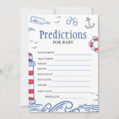 Carte de jeu de prédictions pour une fête de naiss (Devant)