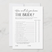 Carte de jeu de questionnaire de trivia pour la fê (Devant)